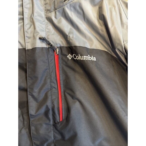 Columbia Jacket Size Large XL Black Red Gray Nylon Waterproof Interchange Shell - Picture 3 of 8